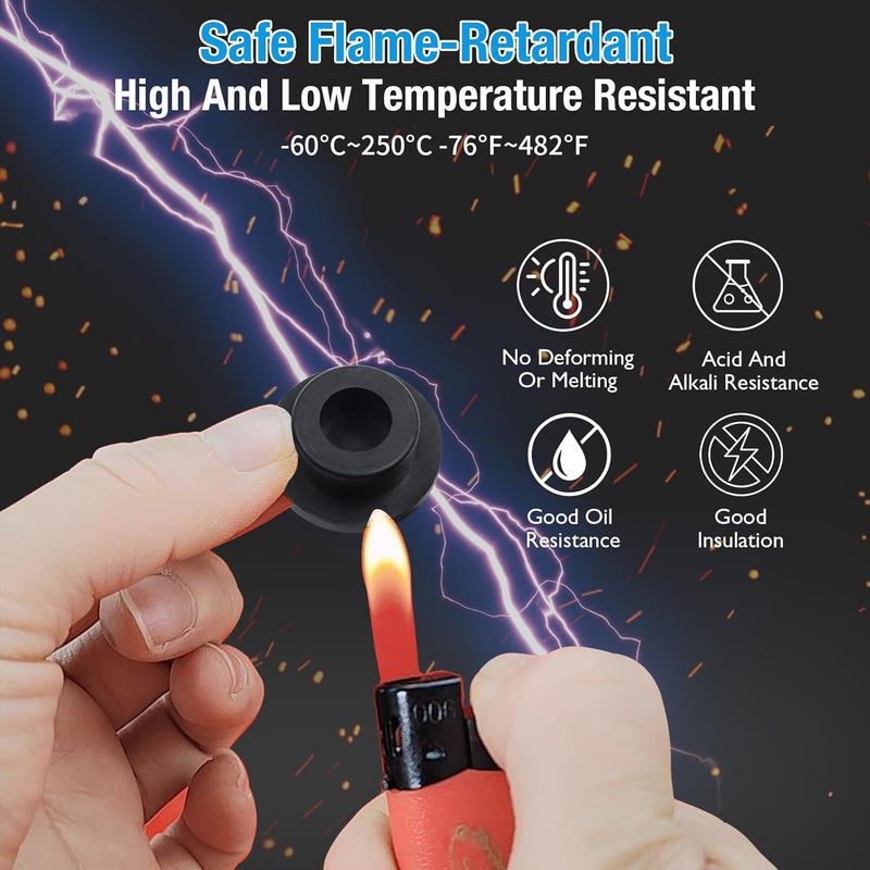 BOPOREAE 15 Pcs 20 mm/3/4 in Silicone Rubber Plug for 19-20mm Round Holes, Waterproof T Type Rubber Stoppers, Soft Flexible Snap-On Bottle Seal Button Plugs Tube Pipe End Covers Caps Inserts, Black - Image 4